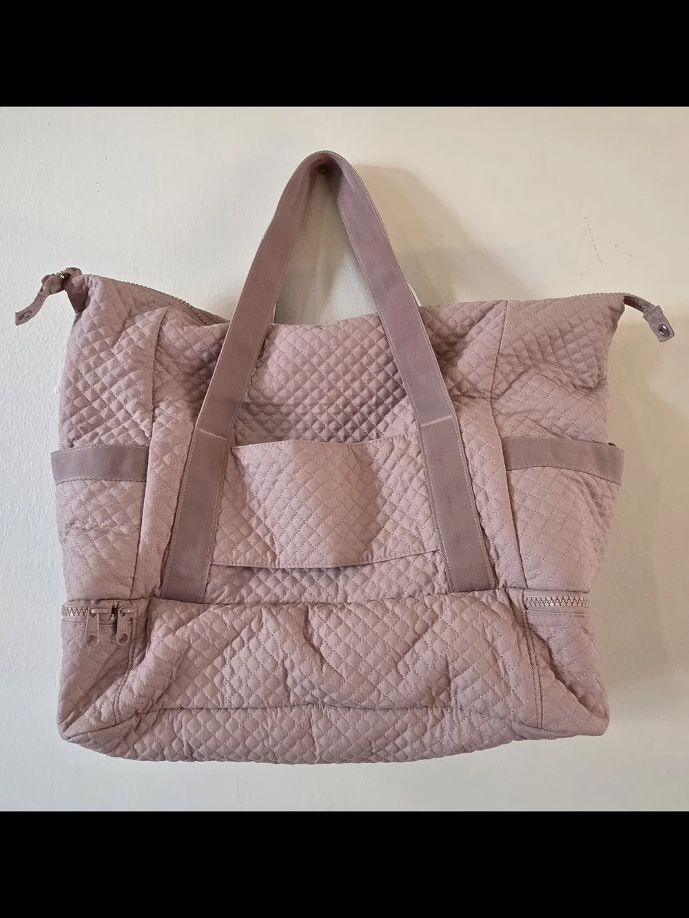 Quilted Large Tote in Dusty Rose by Bagsmart
